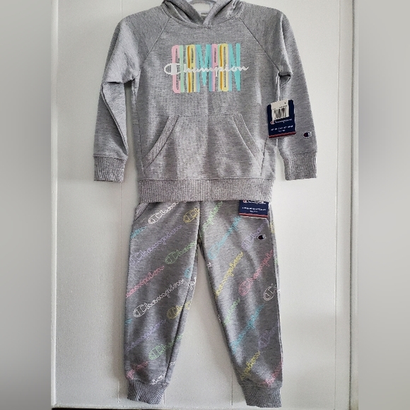 Champion Girls Grey Hoodie Sweater Pants Size 4 Matching Sets
